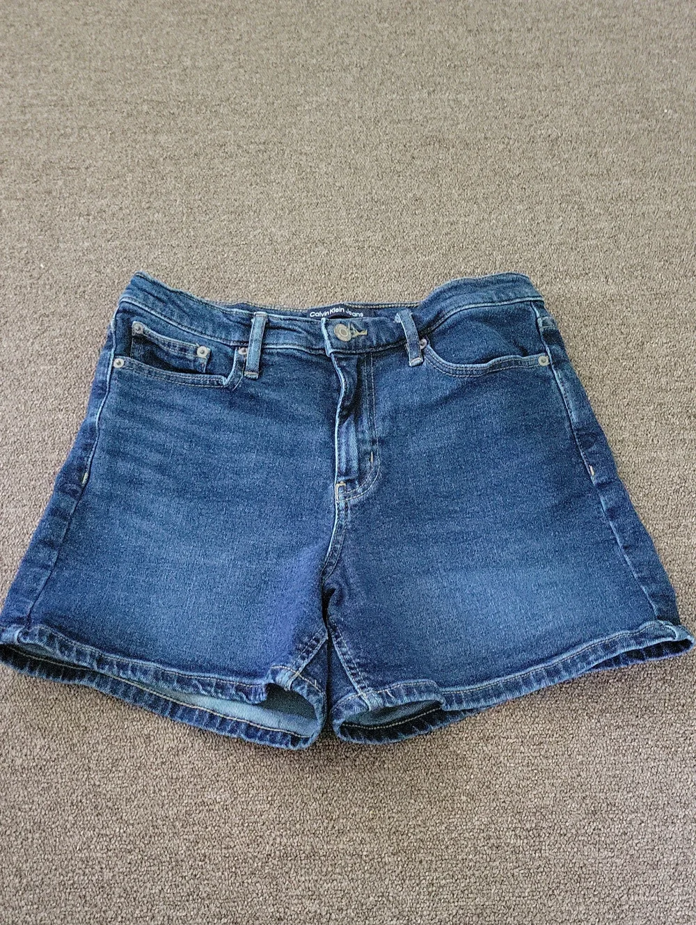 Calvin Klein Jeans Women's Dark Blue High Rise Denim Shorts Size 8